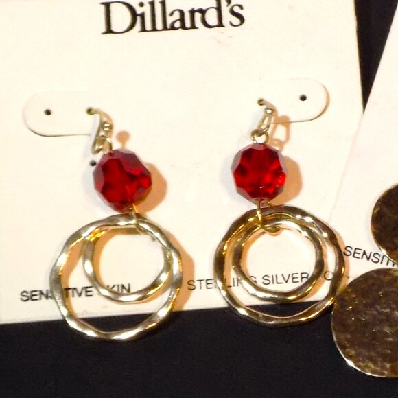 Lot of 7 New Pairs Dillard's Earrings Bundle.  Sterling Earwires, Genuine Stone - Picture 7 of 11